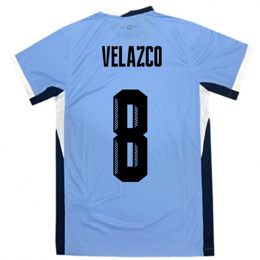 Danxen Mujer Camiseta Uruguay Ximena Velazco #8 Blanco Negro 1ª Equipación 24-26 La Camisa