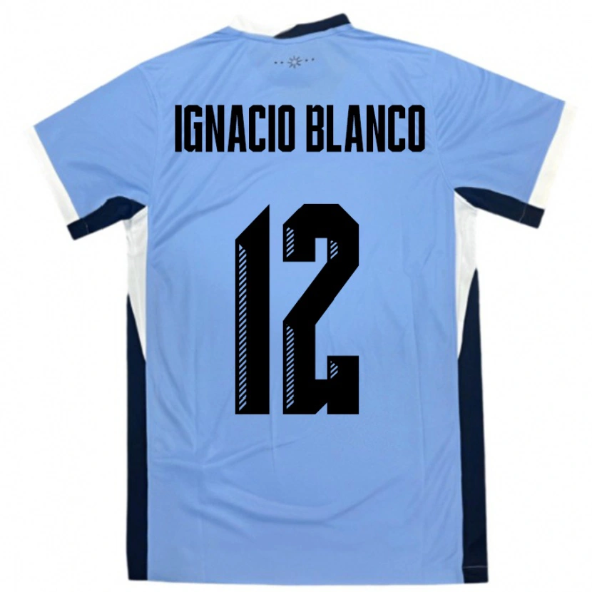 Danxen Mujer Camiseta Uruguay Juan Ignacio Blanco #12 Blanco Negro 1ª Equipación 24-26 La Camisa