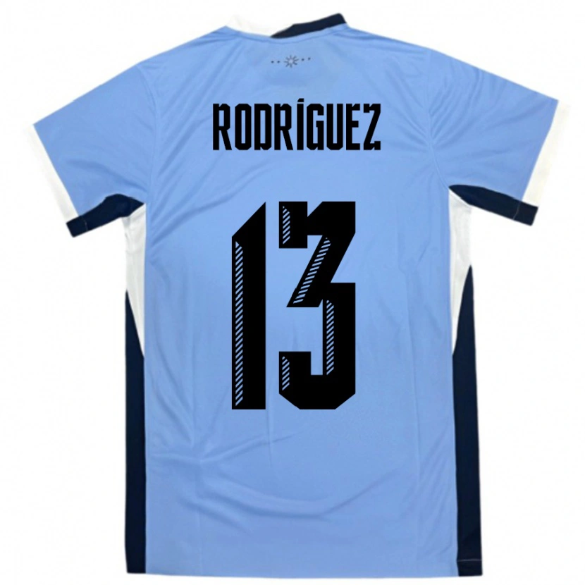 Danxen Mujer Camiseta Uruguay Agustin Rodriguez #13 Blanco Negro 1ª Equipación 24-26 La Camisa