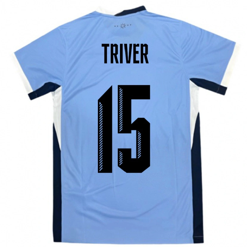 Danxen Mujer Camiseta Uruguay Francisco Triver #15 Blanco Negro 1ª Equipación 24-26 La Camisa