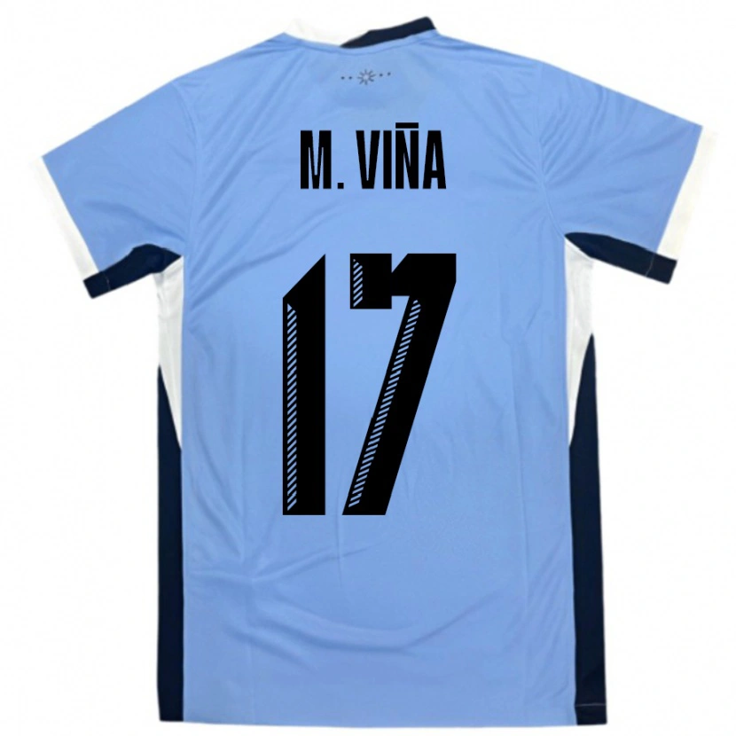 Danxen Mujer Camiseta Uruguay Matias Vina #17 Blanco Negro 1ª Equipación 24-26 La Camisa