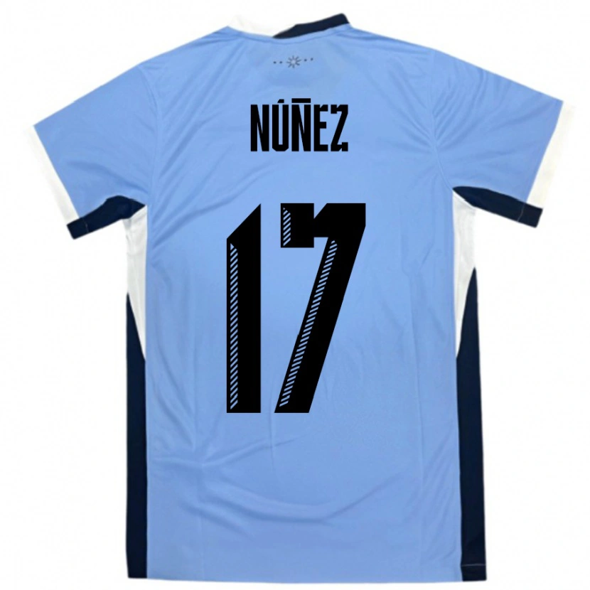 Danxen Mujer Camiseta Uruguay Facundo Nunez #17 Blanco Negro 1ª Equipación 24-26 La Camisa