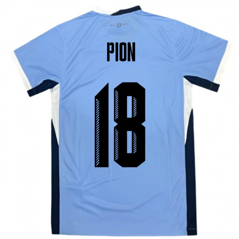 Danxen Mujer Camiseta Uruguay Mariana Pion #18 Blanco Negro 1ª Equipación 24-26 La Camisa