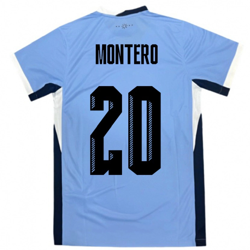 Danxen Mujer Camiseta Uruguay Alfonso Montero #20 Blanco Negro 1ª Equipación 24-26 La Camisa