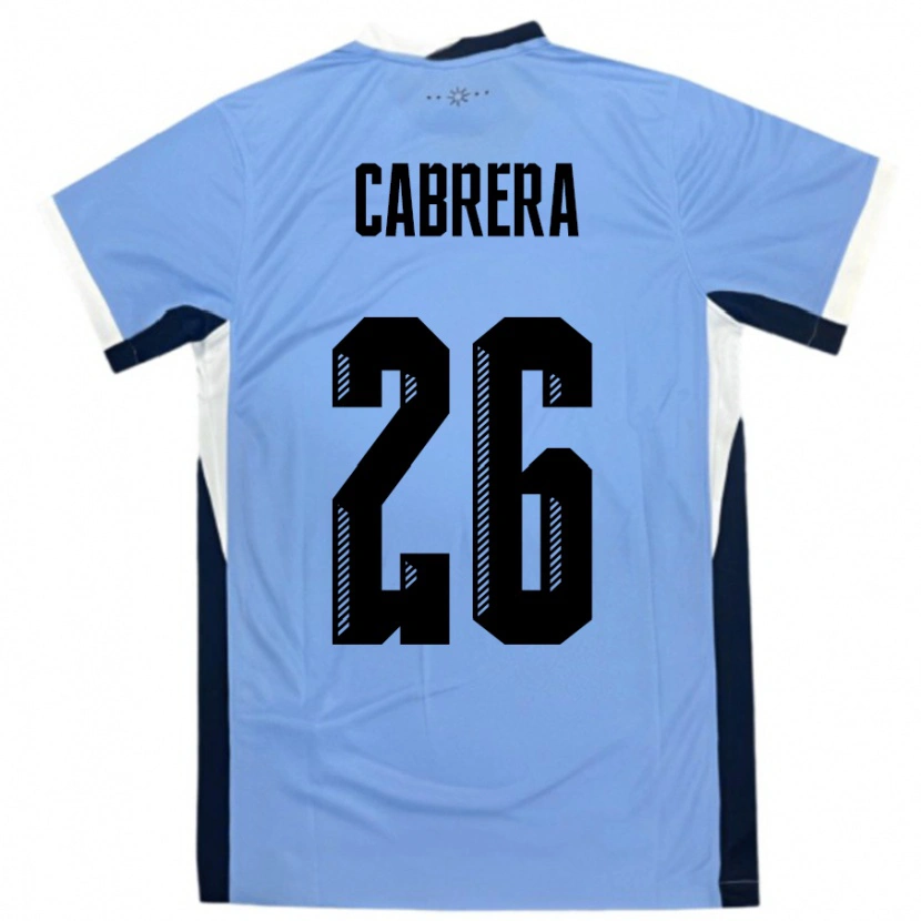 Danxen Mujer Camiseta Uruguay Leandro Cabrera #26 Blanco Negro 1ª Equipación 24-26 La Camisa