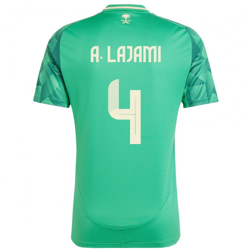 Danxen Mujer Camiseta Arabia Saudita Ali Lajami #4 Verde 1ª Equipación 24-26 La Camisa