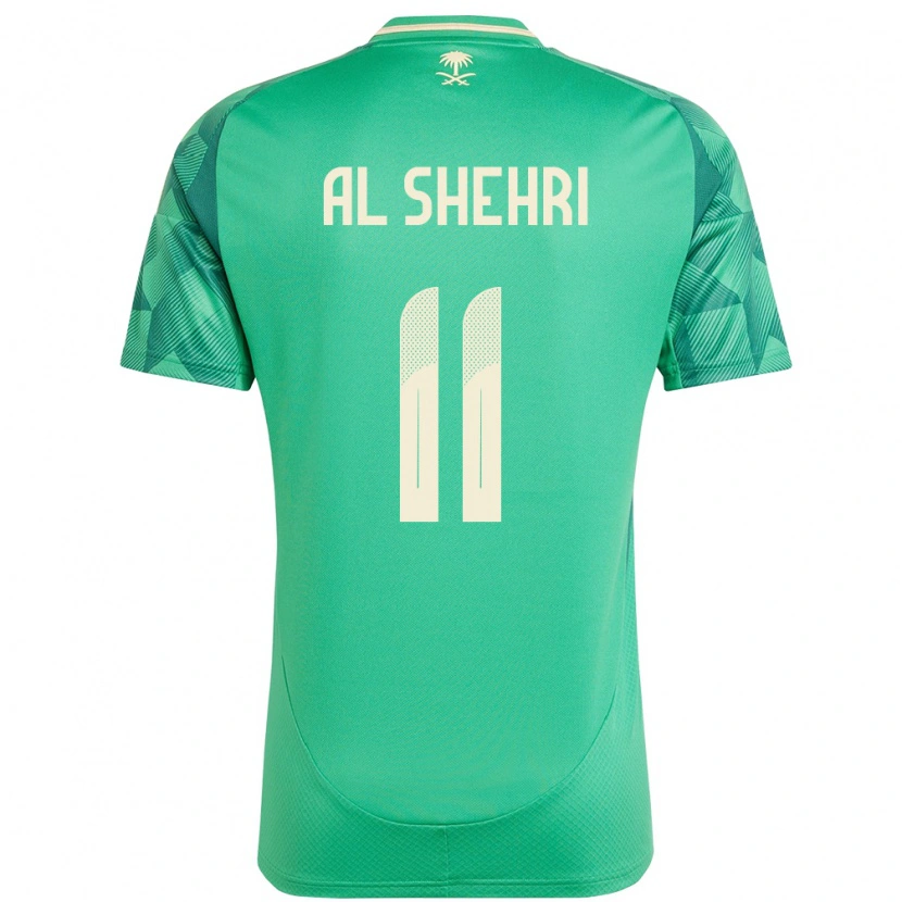 Danxen Mujer Camiseta Arabia Saudita Saleh Al-Shehri #11 Verde 1ª Equipación 24-26 La Camisa