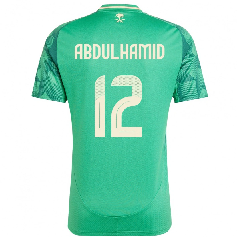 Danxen Mujer Camiseta Arabia Saudita Saud Abdulhamid #12 Verde 1ª Equipación 24-26 La Camisa