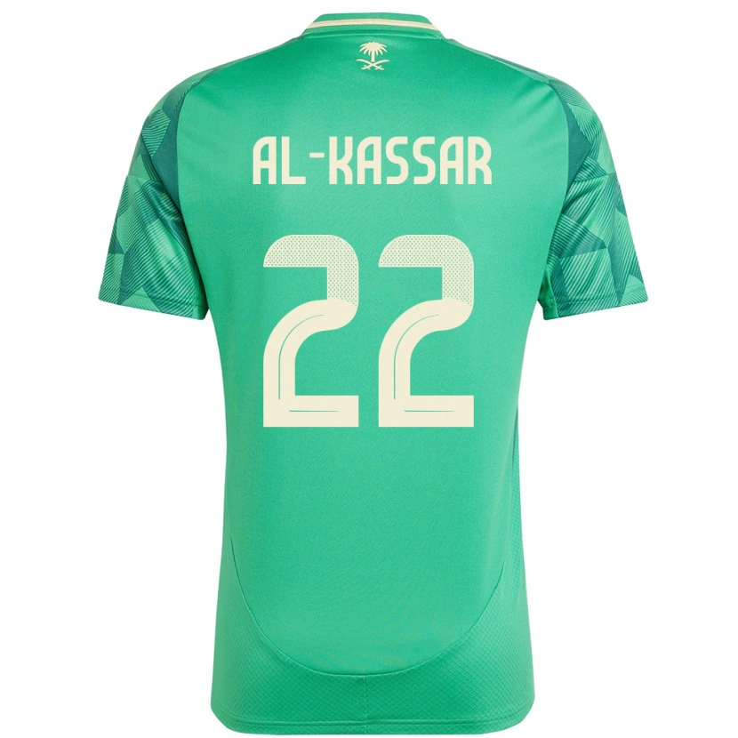 Danxen Mujer Camiseta Arabia Saudita Ahmed Al-Kassar #22 Verde 1ª Equipación 24-26 La Camisa
