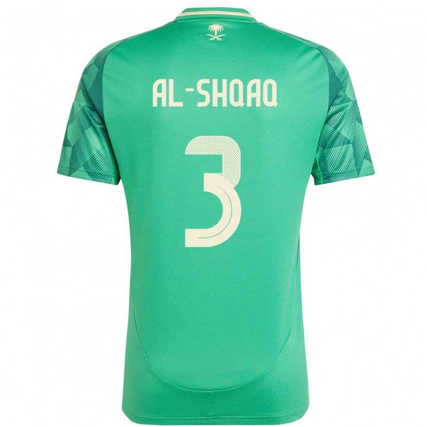 Danxen Mujer Camiseta Arabia Saudita Montadhar Al-Shqaq #3 Verde 1ª Equipación 24-26 La Camisa