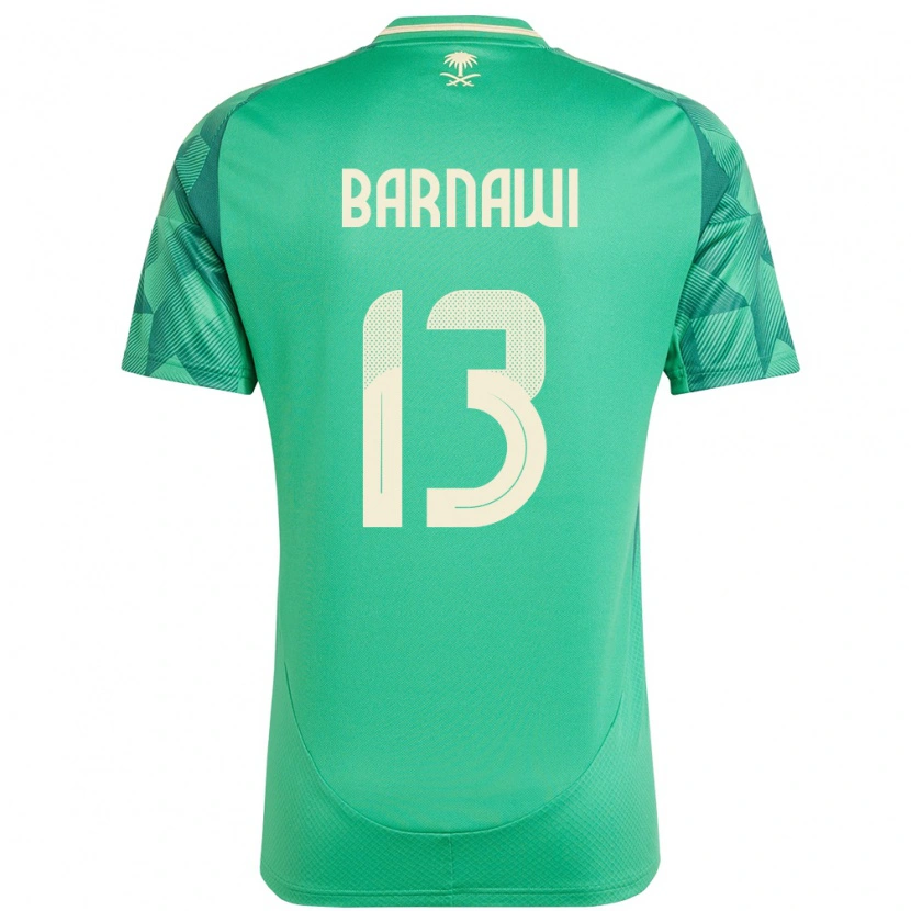 Danxen Mujer Camiseta Arabia Saudita Abdulsalam Barnawi #13 Verde 1ª Equipación 24-26 La Camisa