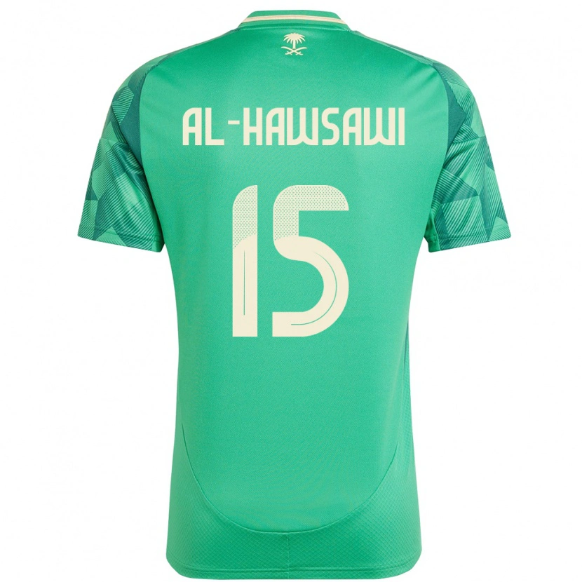 Danxen Mujer Camiseta Arabia Saudita Suhayb Al-Hawsawi #15 Verde 1ª Equipación 24-26 La Camisa