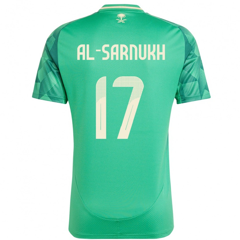 Danxen Mujer Camiseta Arabia Saudita Mohamed Al-Sarnukh #17 Verde 1ª Equipación 24-26 La Camisa