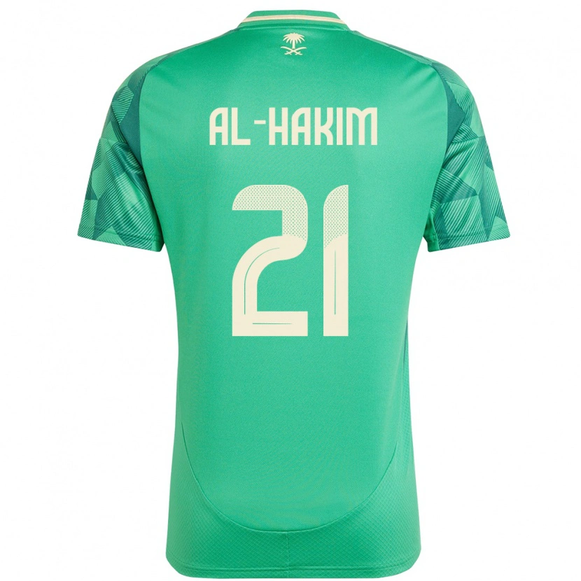 Danxen Mujer Camiseta Arabia Saudita Mohammed Al-Hakim #21 Verde 1ª Equipación 24-26 La Camisa