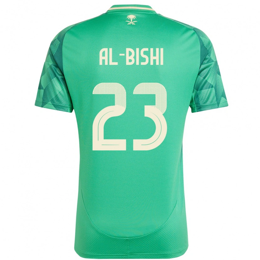 Danxen Mujer Camiseta Arabia Saudita Abdullah Al-Bishi #23 Verde 1ª Equipación 24-26 La Camisa
