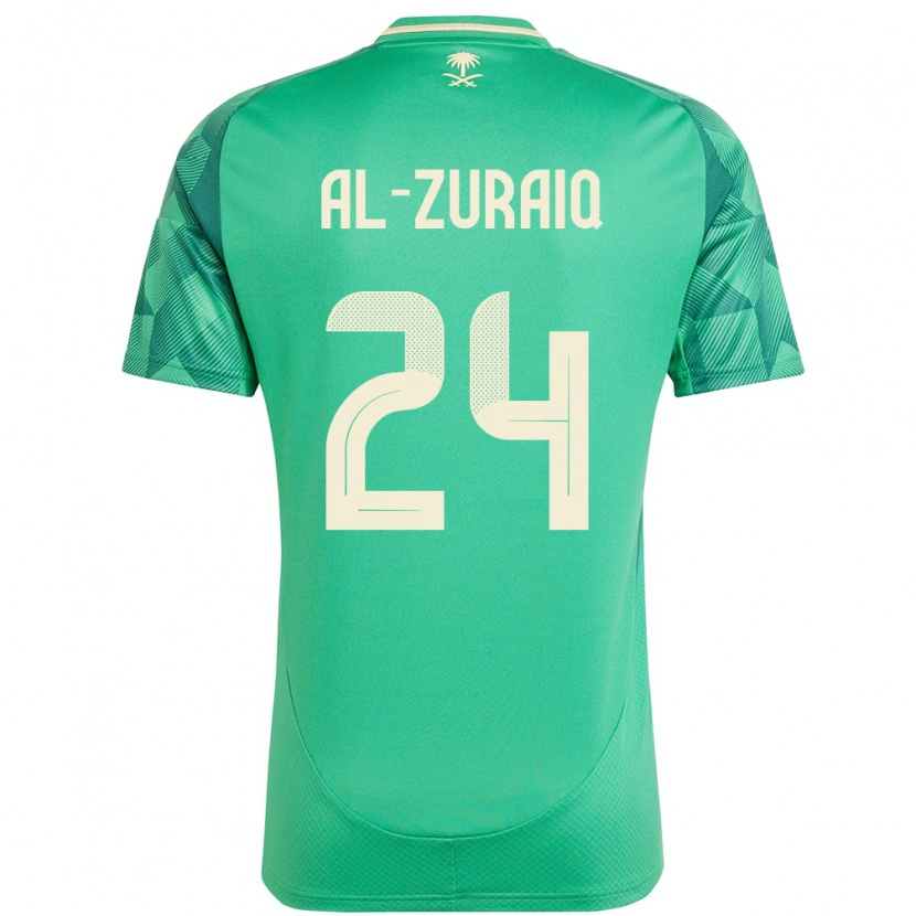 Danxen Mujer Camiseta Arabia Saudita Saeed Ibrahim Al-Zuraiq #24 Verde 1ª Equipación 24-26 La Camisa