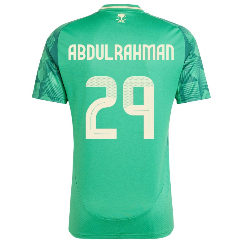 Danxen Mujer Camiseta Arabia Saudita Mohammed Abdulrahman #29 Verde 1ª Equipación 24-26 La Camisa