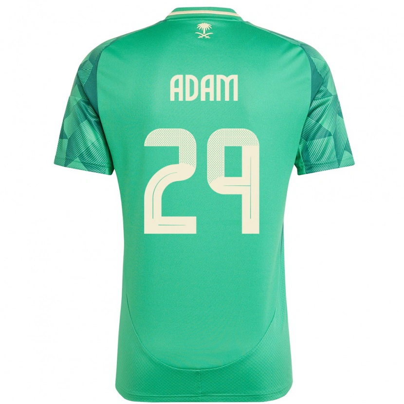Danxen Mujer Camiseta Arabia Saudita Hamed Adam #29 Verde 1ª Equipación 24-26 La Camisa
