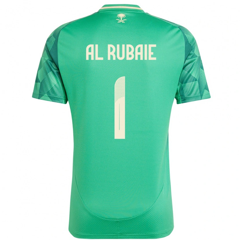Danxen Mujer Camiseta Arabia Saudita Mohammed Al Rubaie #1 Verde 1ª Equipación 24-26 La Camisa