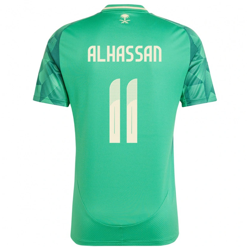 Danxen Mujer Camiseta Arabia Saudita Abbas Alhassan #11 Verde 1ª Equipación 24-26 La Camisa