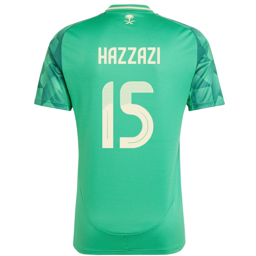 Danxen Mujer Camiseta Arabia Saudita Mohammed Hazzazi #15 Verde 1ª Equipación 24-26 La Camisa