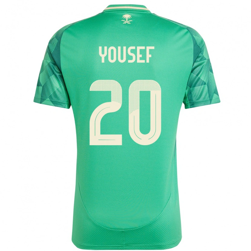 Danxen Mujer Camiseta Arabia Saudita Fares Yousef #20 Verde 1ª Equipación 24-26 La Camisa