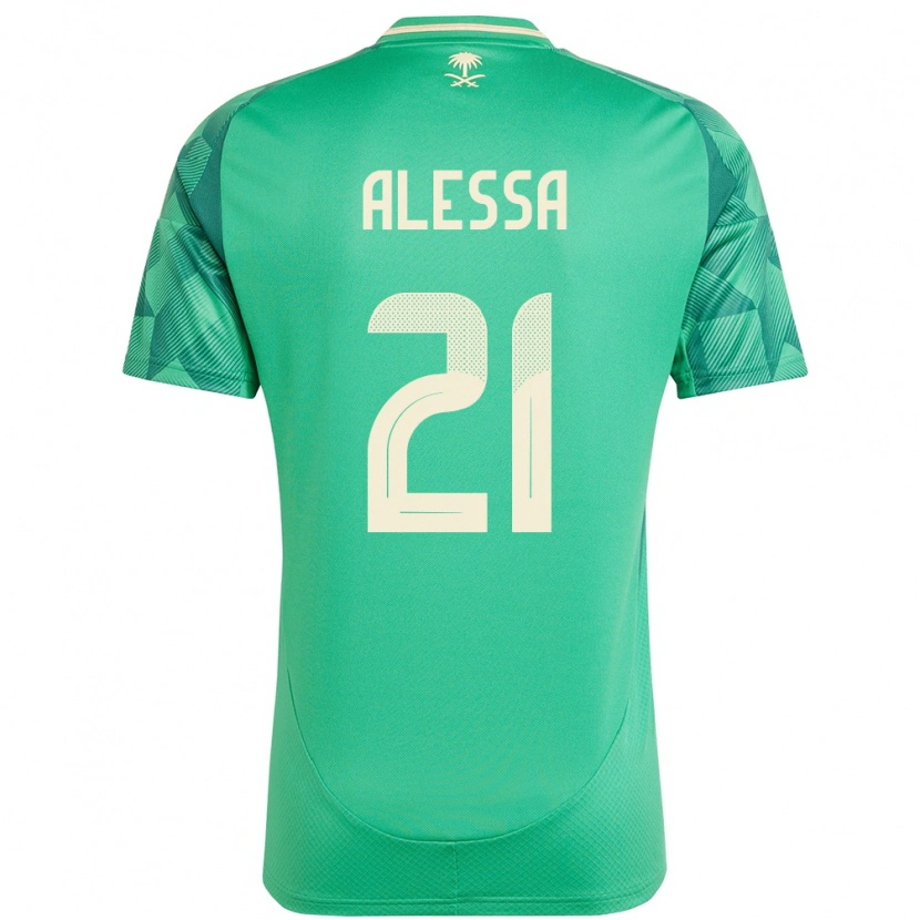 Danxen Mujer Camiseta Arabia Saudita Mohammed Alessa #21 Verde 1ª Equipación 24-26 La Camisa