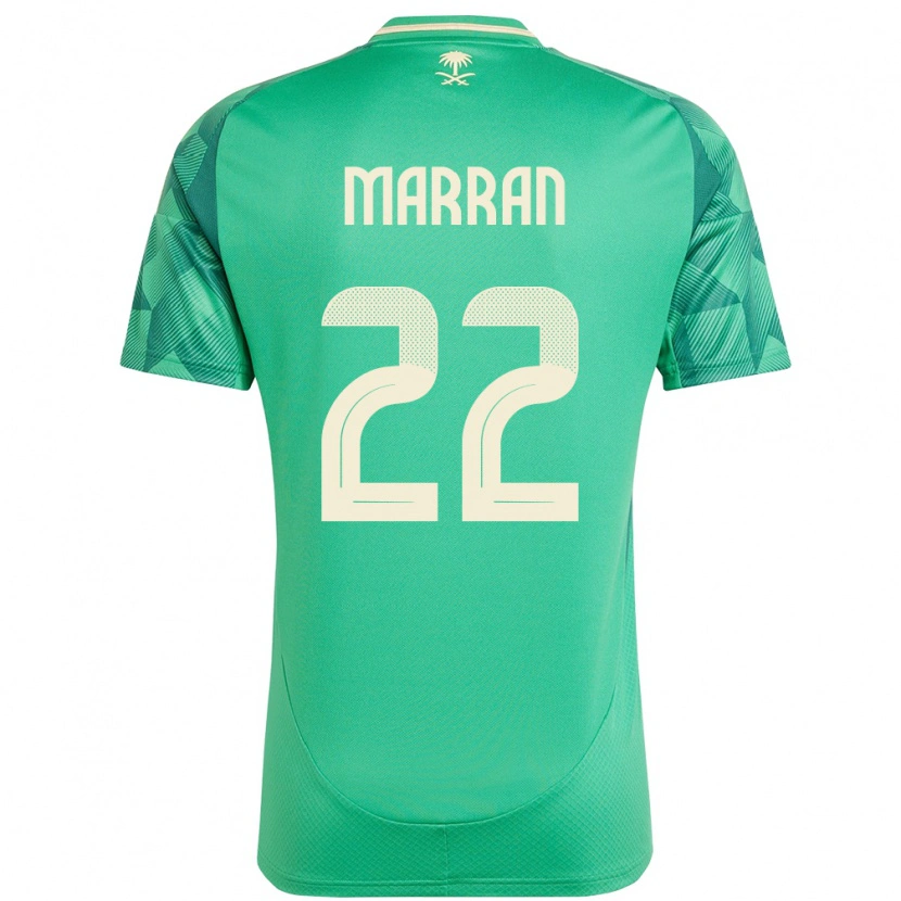 Danxen Mujer Camiseta Arabia Saudita Mohammed Marran #22 Verde 1ª Equipación 24-26 La Camisa