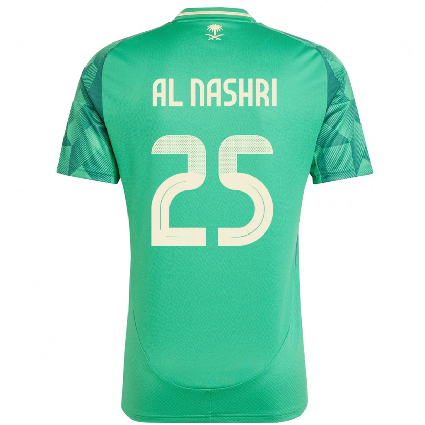 Danxen Mujer Camiseta Arabia Saudita Awad Al Nashri #25 Verde 1ª Equipación 24-26 La Camisa