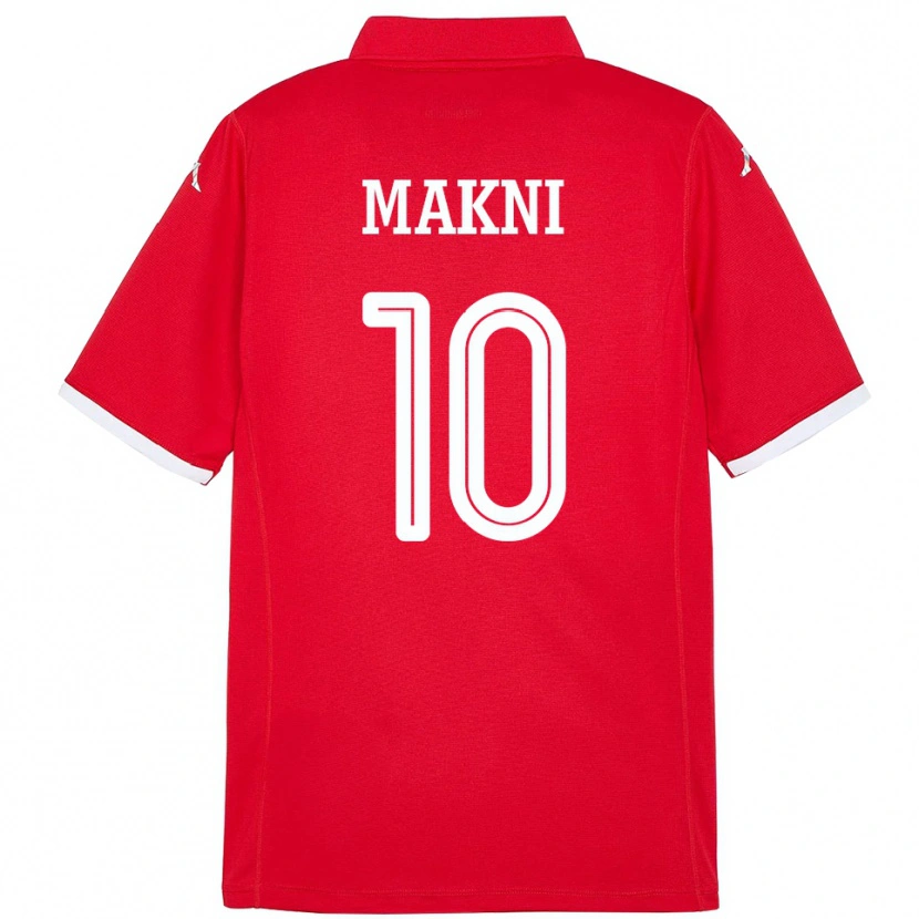 Danxen Mujer Camiseta Túnez Nabil Makni #10 Rojo 1ª Equipación 24-26 La Camisa
