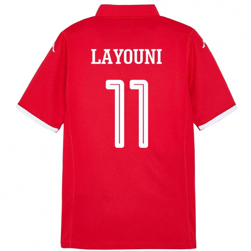 Danxen Mujer Camiseta Túnez Amor Layouni #11 Rojo 1ª Equipación 24-26 La Camisa