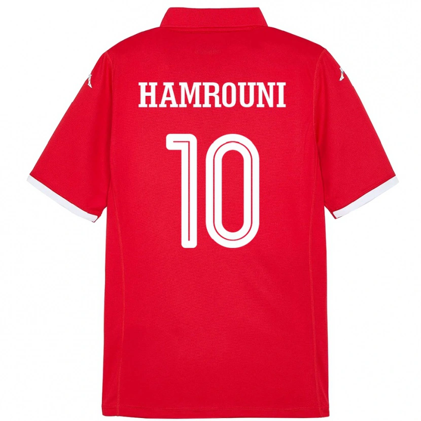 Danxen Mujer Camiseta Túnez Rayen Hamrouni #10 Rojo 1ª Equipación 24-26 La Camisa