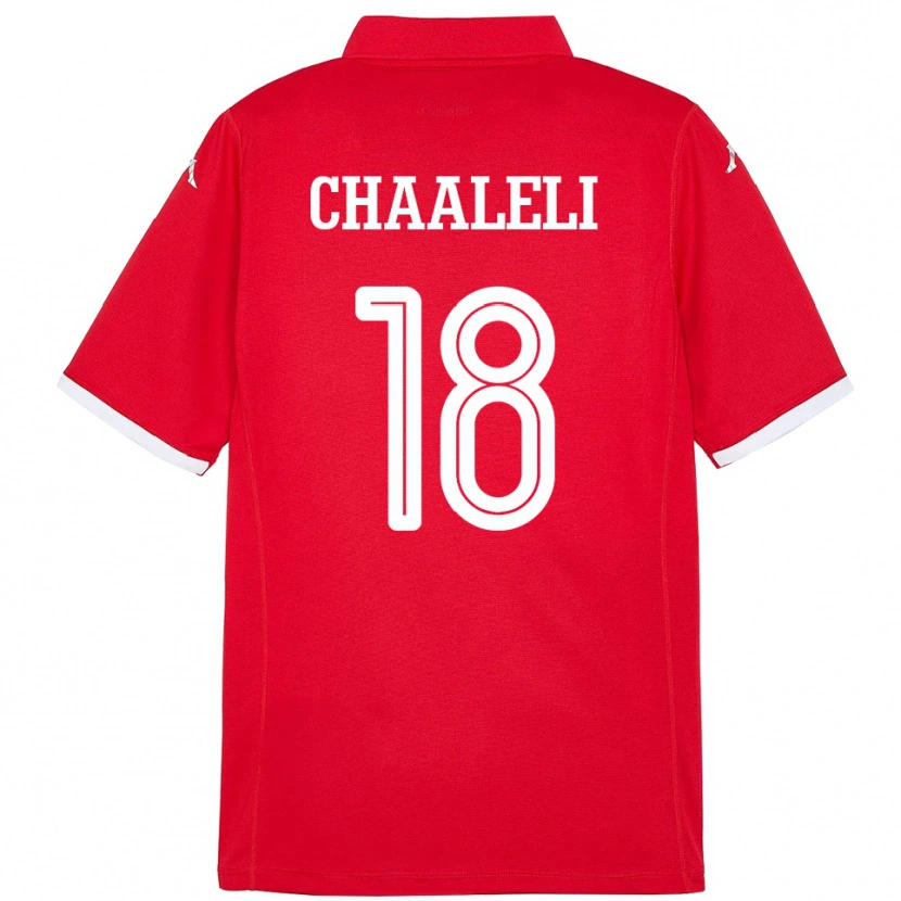 Danxen Mujer Camiseta Túnez Ghaliene Chaaleli #18 Rojo 1ª Equipación 24-26 La Camisa