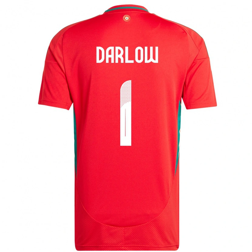 Danxen Mujer Camiseta Gales Karl Darlow #1 Rojo 1ª Equipación 24-26 La Camisa