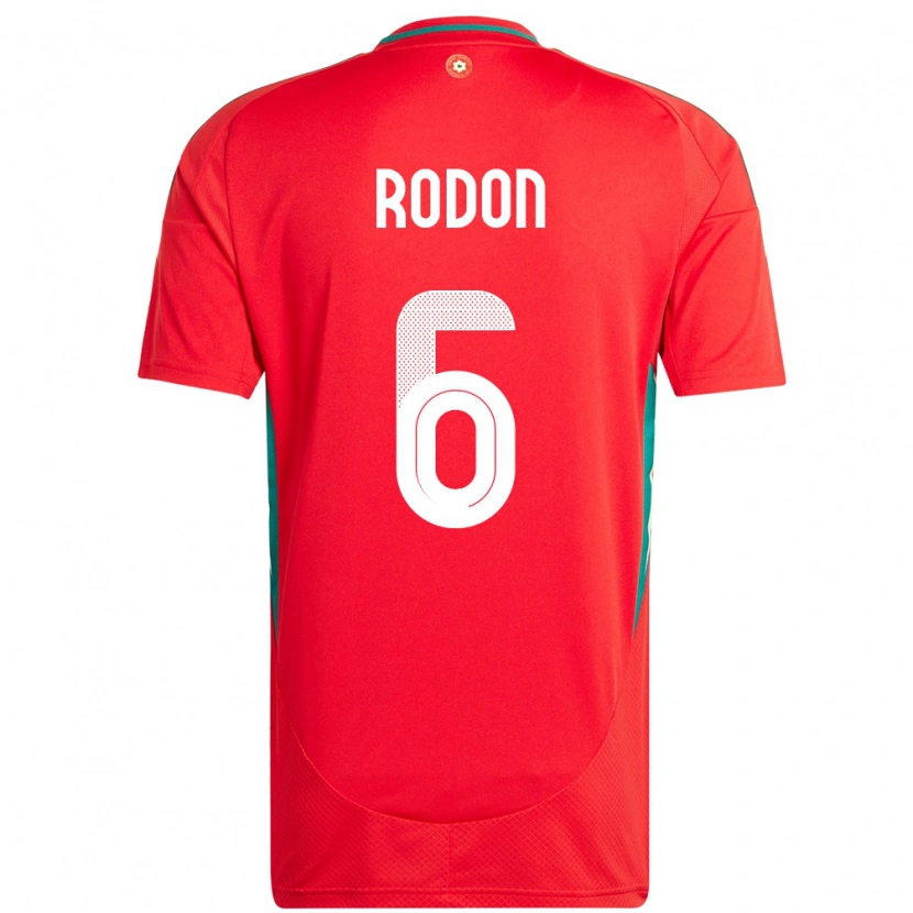 Danxen Mujer Camiseta Gales Joe Rodon #6 Rojo 1ª Equipación 24-26 La Camisa