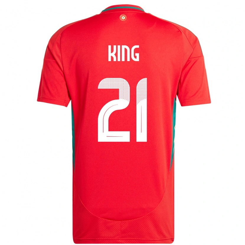 Danxen Mujer Camiseta Gales Tom King #21 Rojo 1ª Equipación 24-26 La Camisa