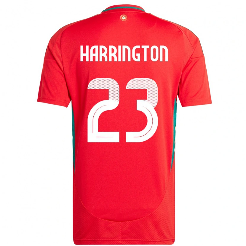 Danxen Mujer Camiseta Gales David Harrington #23 Rojo 1ª Equipación 24-26 La Camisa