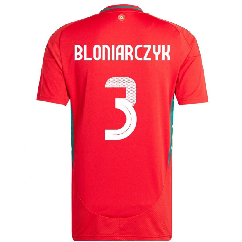Danxen Mujer Camiseta Gales Kaven Bloniarczyk #3 Rojo 1ª Equipación 24-26 La Camisa