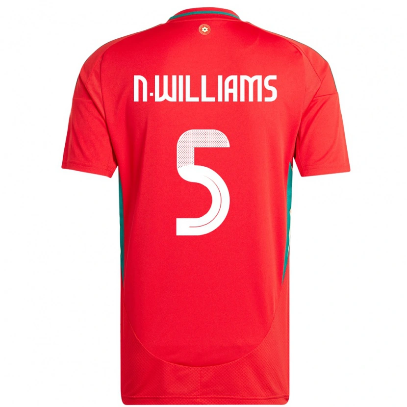 Danxen Mujer Camiseta Gales Noah Williams #5 Rojo 1ª Equipación 24-26 La Camisa