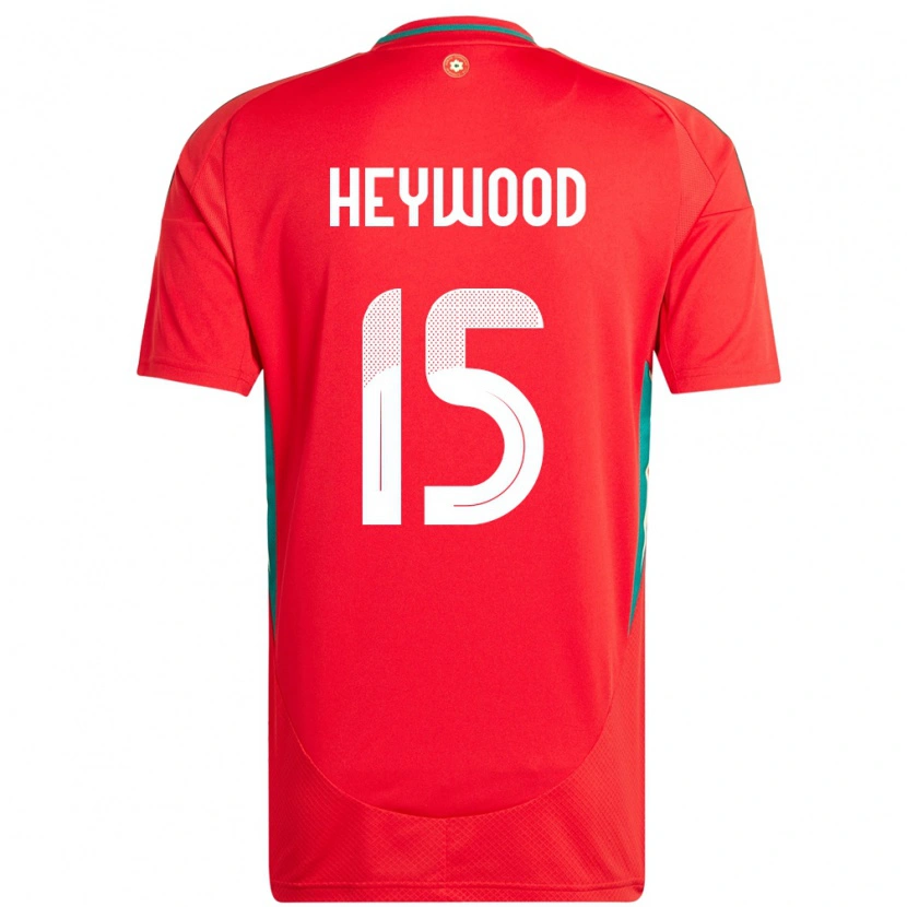 Danxen Mujer Camiseta Gales Carter Heywood #15 Rojo 1ª Equipación 24-26 La Camisa