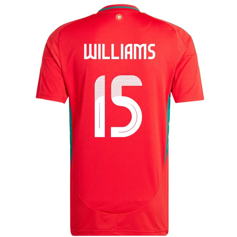 Danxen Mujer Camiseta Gales Joe Williams #15 Rojo 1ª Equipación 24-26 La Camisa