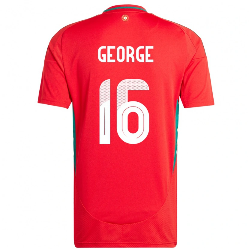 Danxen Mujer Camiseta Gales Trey George #16 Rojo 1ª Equipación 24-26 La Camisa