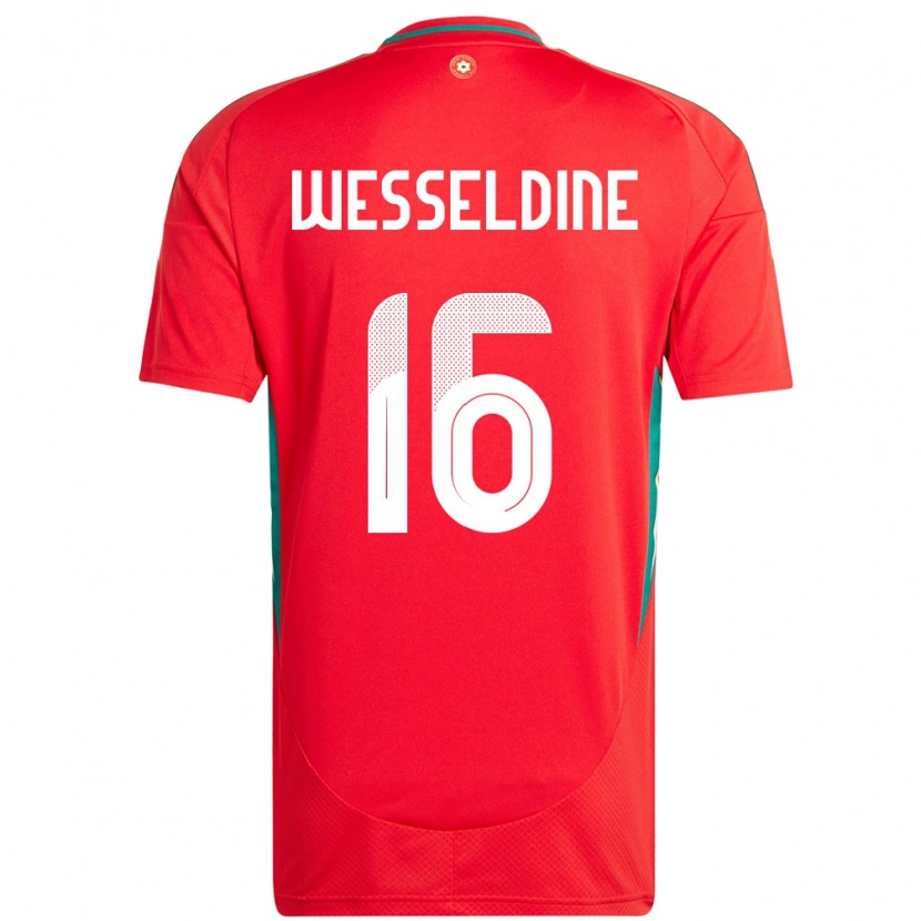 Danxen Mujer Camiseta Gales Charlie Wesseldine #16 Rojo 1ª Equipación 24-26 La Camisa