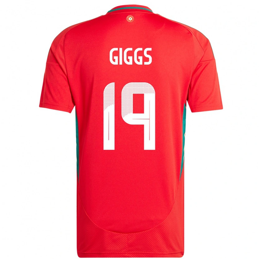 Danxen Mujer Camiseta Gales Zach Giggs #19 Rojo 1ª Equipación 24-26 La Camisa