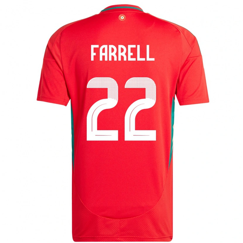 Danxen Mujer Camiseta Gales Joshua Farrell #22 Rojo 1ª Equipación 24-26 La Camisa