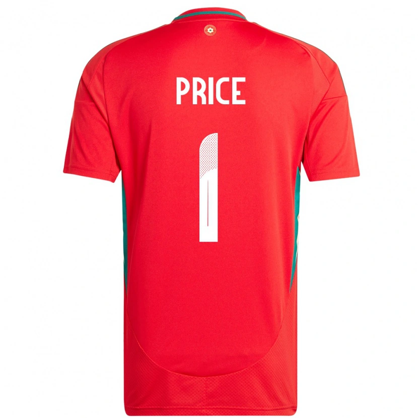 Danxen Mujer Camiseta Gales Jo Price #1 Rojo 1ª Equipación 24-26 La Camisa