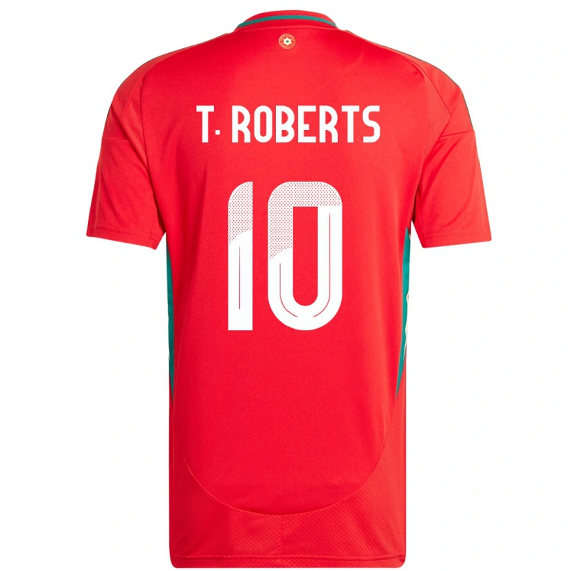 Danxen Mujer Camiseta Gales Tyler Roberts #10 Rojo 1ª Equipación 24-26 La Camisa