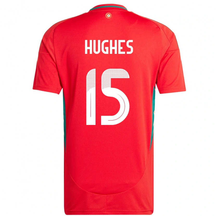Danxen Mujer Camiseta Gales Elise Hughes #15 Rojo 1ª Equipación 24-26 La Camisa
