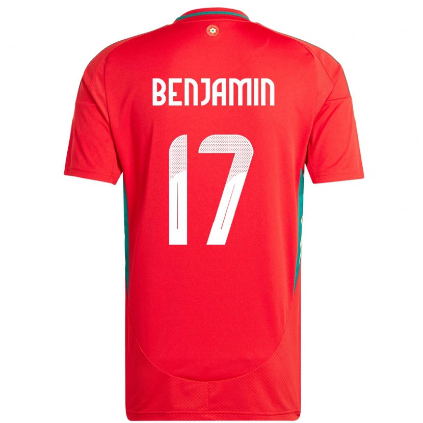 Danxen Mujer Camiseta Gales Omari Benjamin #17 Rojo 1ª Equipación 24-26 La Camisa