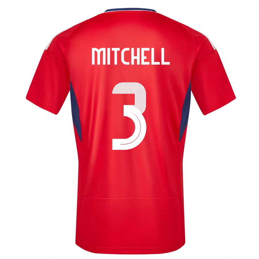 Danxen Mujer Camiseta Costa Rica Jeyland Mitchell #3 Rojo 1ª Equipación 24-26 La Camisa